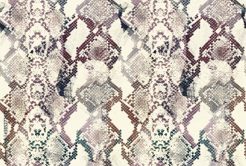 Brush Style Snake Skin Seamless Pattern Trendy Colors Elegant Animal Concept Design Fashion Material Dusty