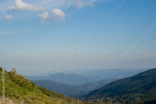 Morning sunny day is in mountain landscape. Carpathian  Ukraine  Europe. Beauty world. Large resolution