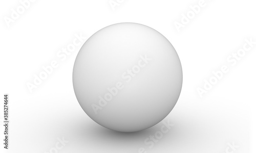3D white ball on white background