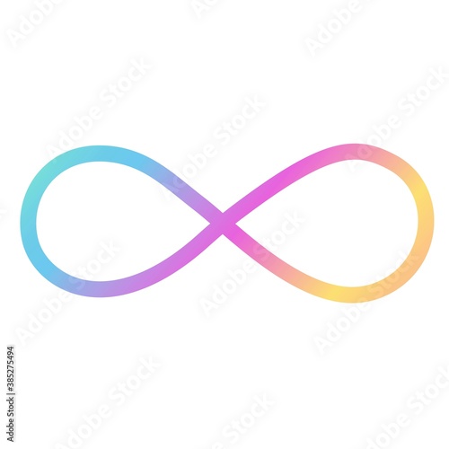 Print Hand-drawing silhouette background collection. Vector infinity symbol, with rainbow decoration. Element for design.