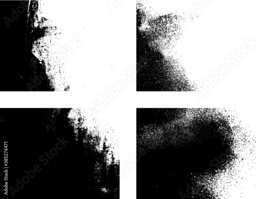 Splatter Paint Texture . Distress Grunge background . Scratch, Grain, Noise rectangle stamp . Black Spray Blot of Ink.Place illustration Over any Object to Create Grungy Effect .abstract vector