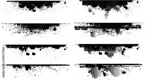 Edges Vector Set . Design Elements . Grunge Borders , Dividers or Brush Strokes .