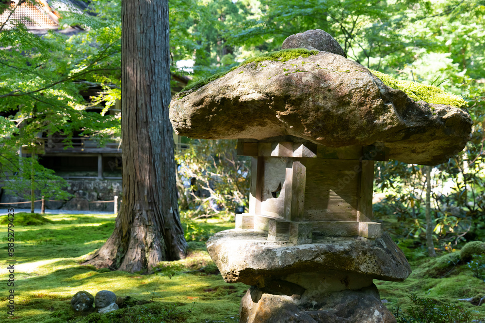 The Japanese garden of a traditional Kyoto temple