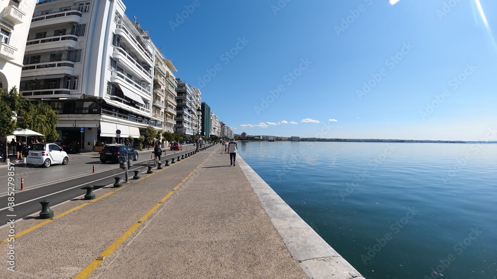 Port of Thessaloniki on a clear day