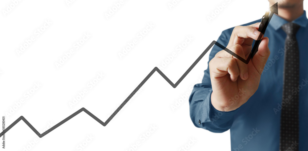 Hand drawing chart, graph stock of growth Hand drawing chart, graph stock of growth