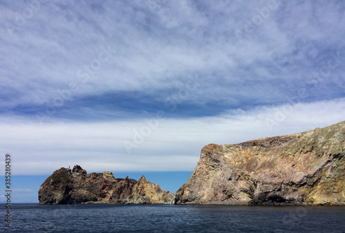 View to White Island  Whakaari an active andesite stratovolcano situated 48 km from the east coast of the North Island of New Zealand.Active volcano in White Island  New Zealand.Before eruption