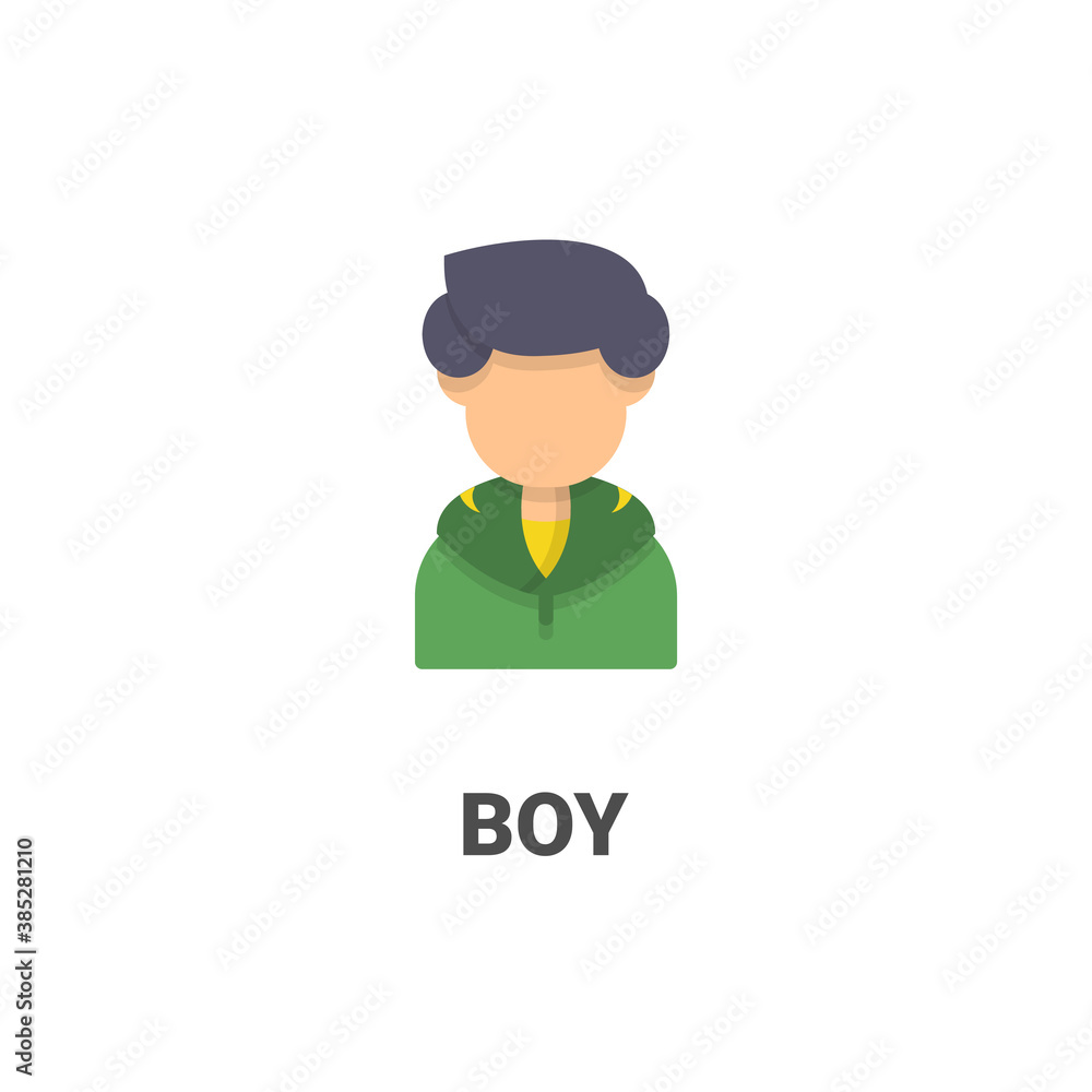 boy vector icon from avatar collection. flat style illustration