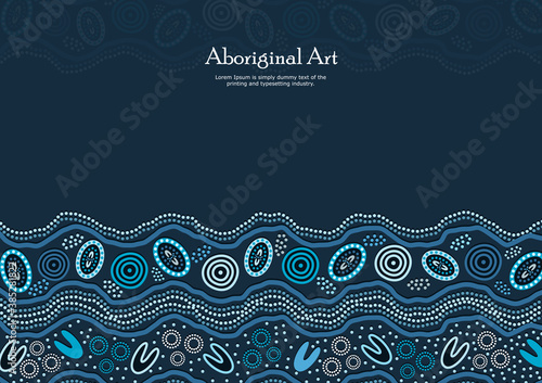 Aboriginal dot art banner background