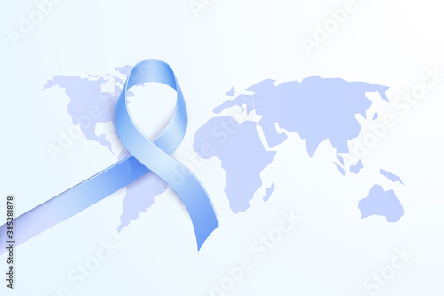 Vector diabetes day awareness symbol blue ribbon