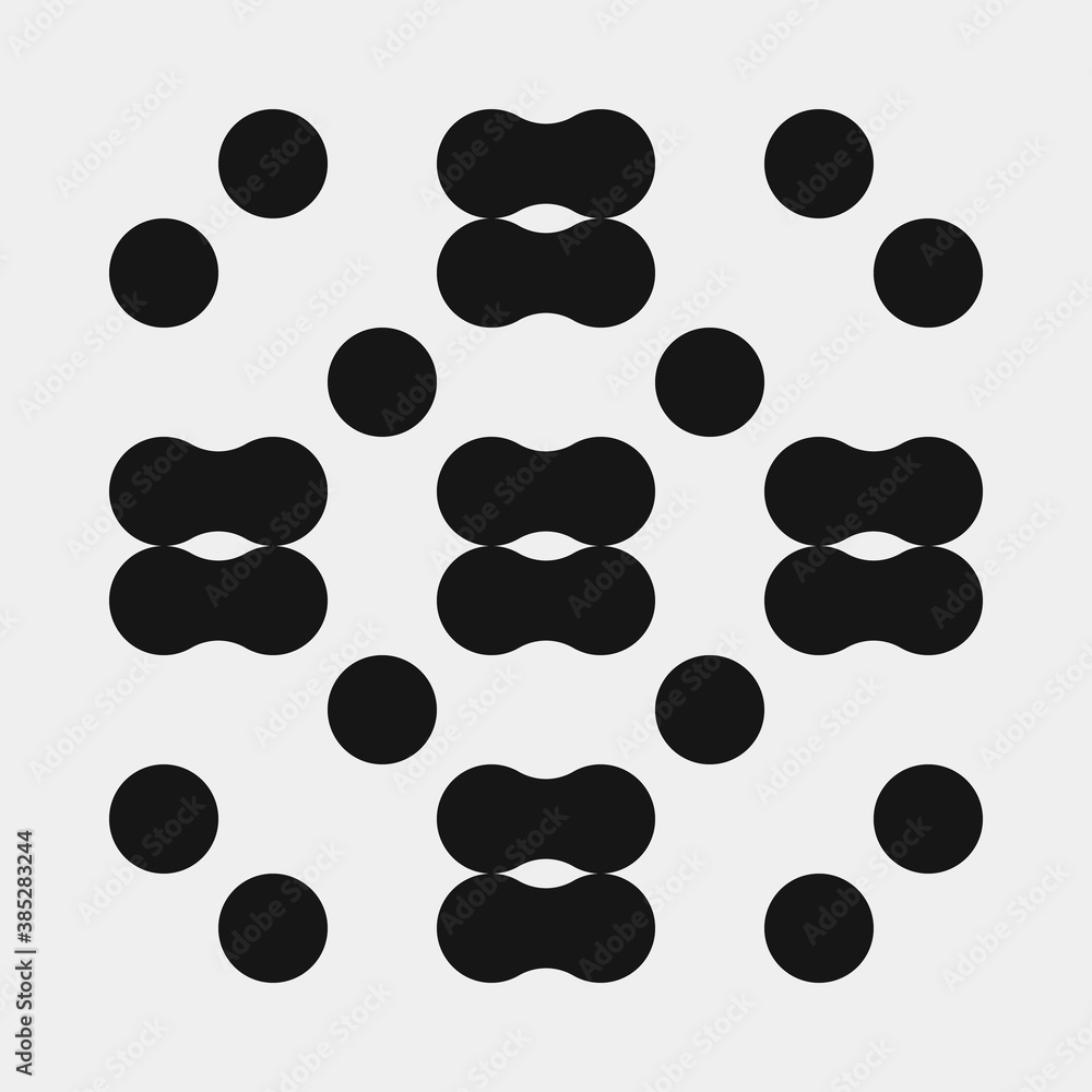 Fototapeta premium Abstract Cross Pattern Dots Logo generative computational art illustration