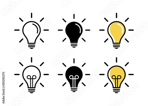Light Bulb icon vector. Light Bulb sign.   Idea, solution symbol
