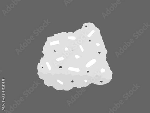 Porphyritic granite hand specimen vector. Big and small crystals. Intrusive igneous rock.