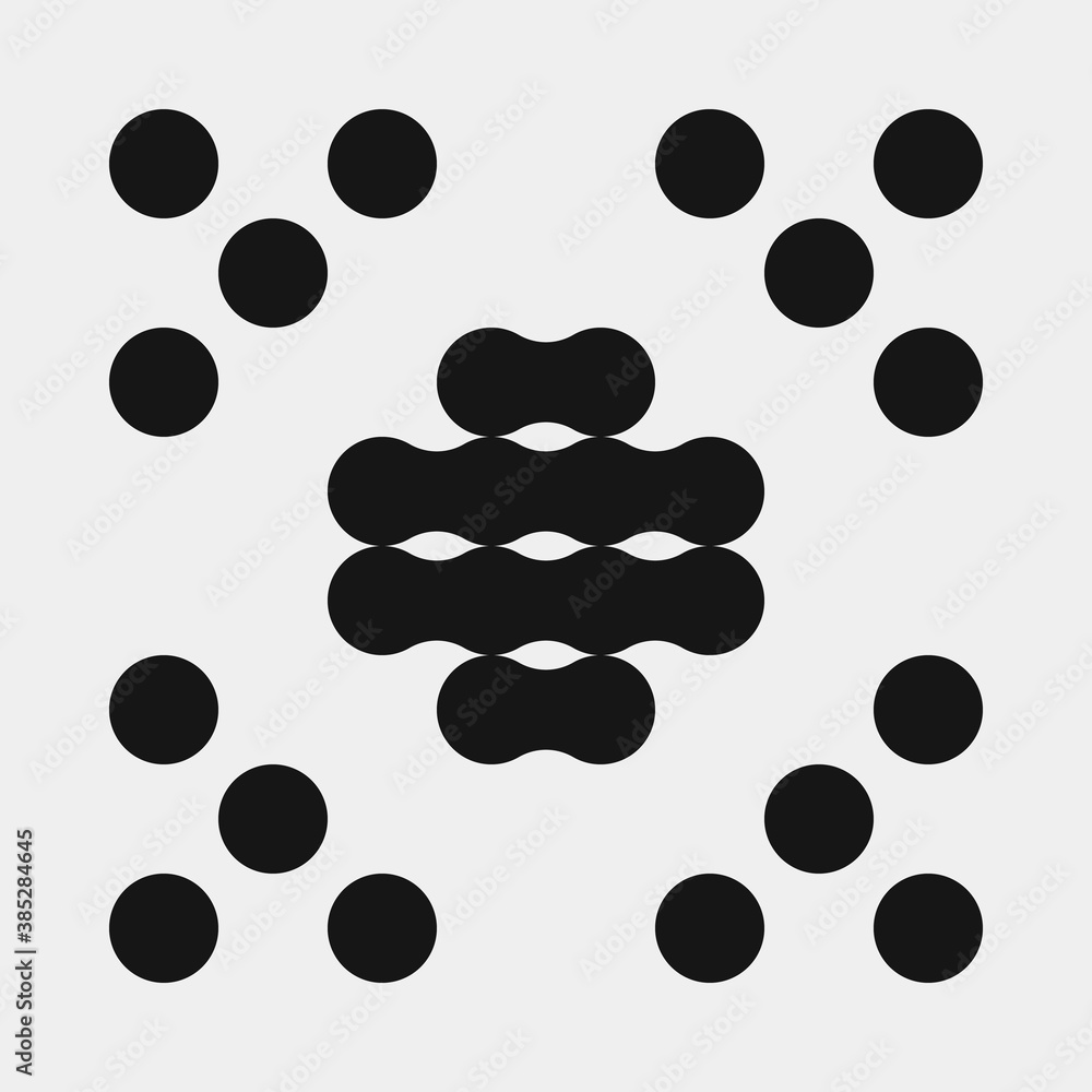 Fototapeta premium Abstract Cross Pattern Dots Logo generative computational art illustration