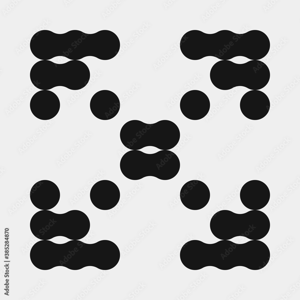 Fototapeta premium Abstract Cross Pattern Dots Logo generative computational art illustration