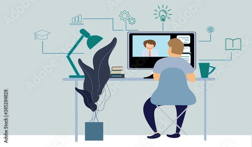 Online education or distance learning concept.
