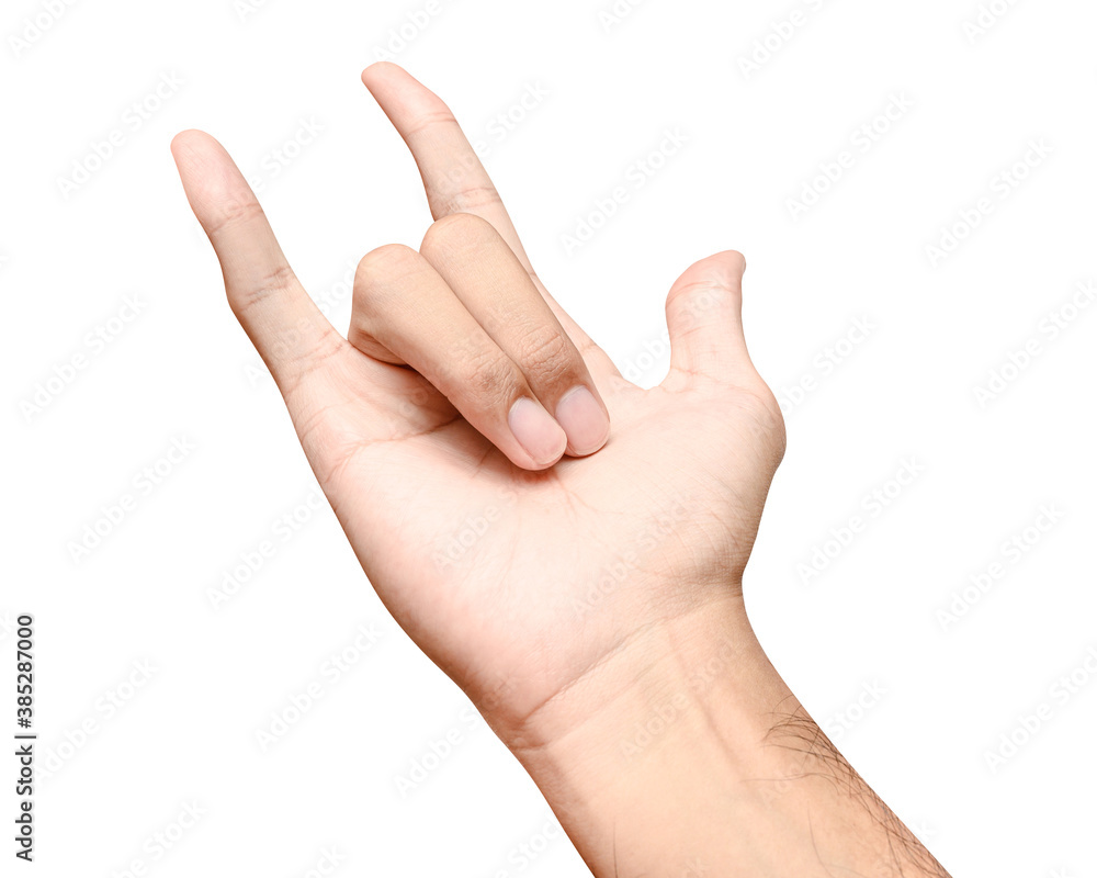 Male caucasian hand in the form of heart isolated on white background. Male caucasian hand in the form of heart isolated on white background.