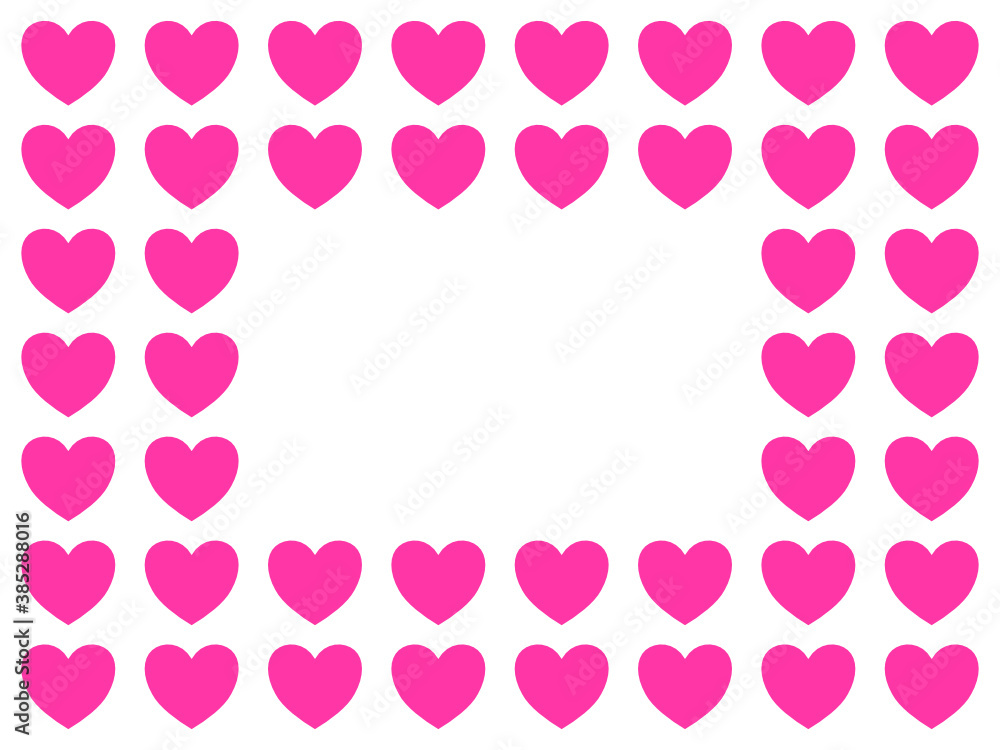 Pink heart frame. Seamless pattern abstract background