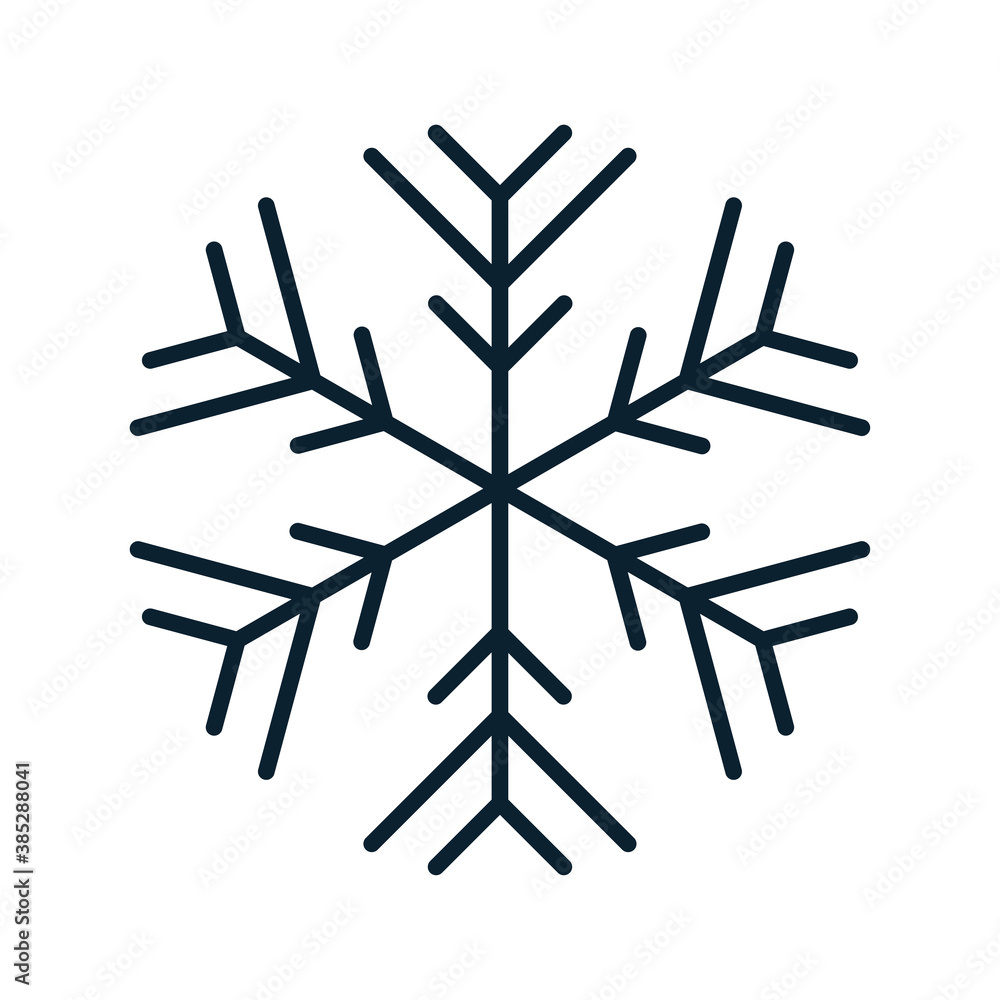 Fototapeta premium Płatek śniegu śnieżynka prosty wektor logo