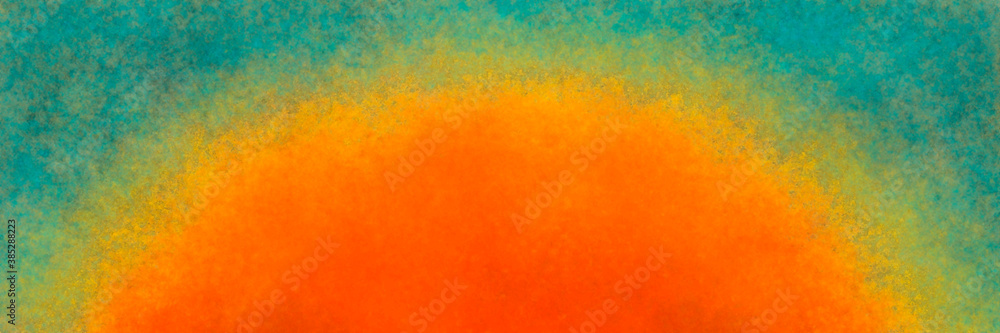 Watercolor abstract grunge background in fiery turquoise shades