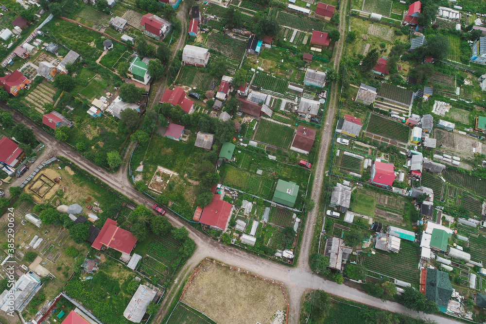 Aerial Townscape of Suburban Village Sosnoviy Bor located in Russia near the town Kandalaksha Aerial Townscape of Suburban Village Sosnoviy Bor located in Russia near the town Kandalaksha