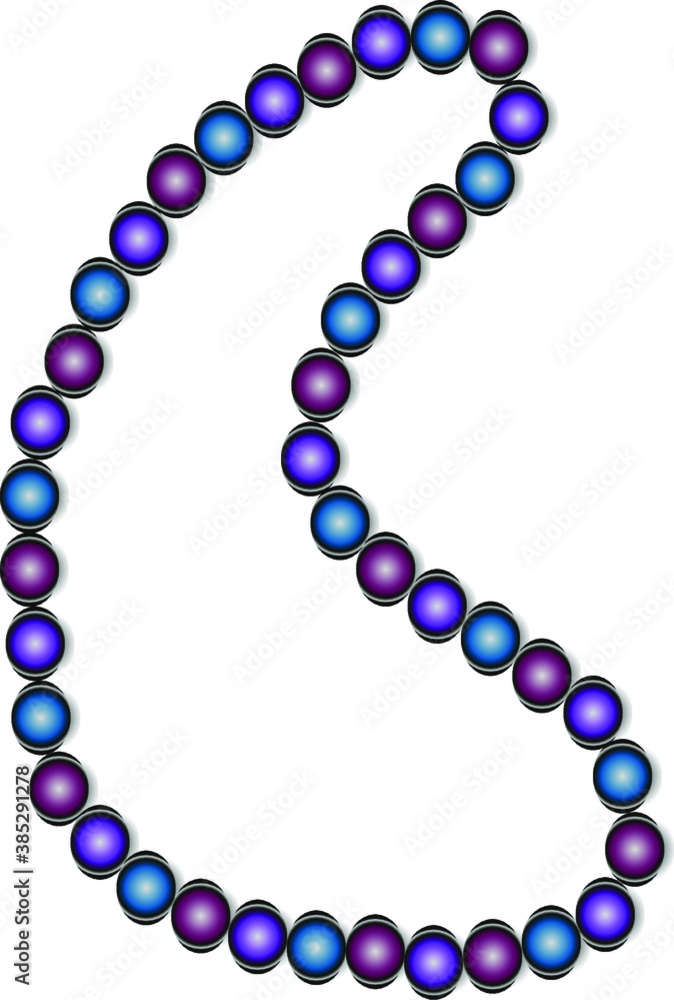 Fototapeta premium A necklace of colored balls.