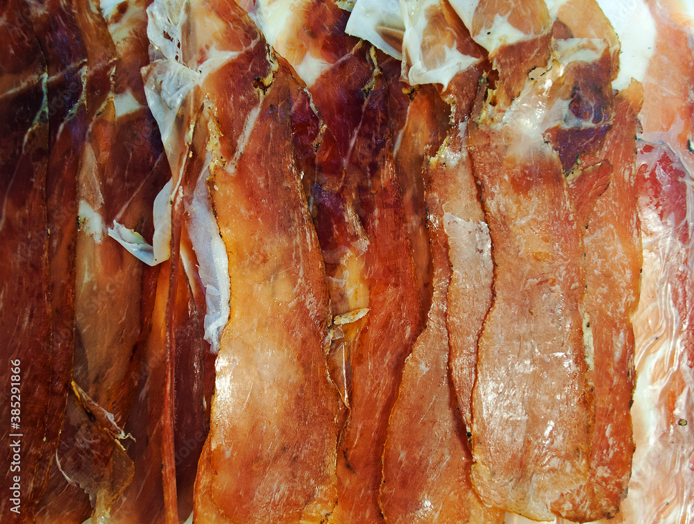 Prosciutto background. Pattern with copy space. Prosciutto background. Pattern with copy space.