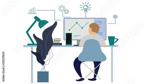 Efficient businessman working online
