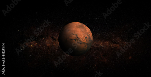 Fototapeta Naklejka Na Ścianę i Meble -  Mars on space background. Elements of this image furnished by NASA.