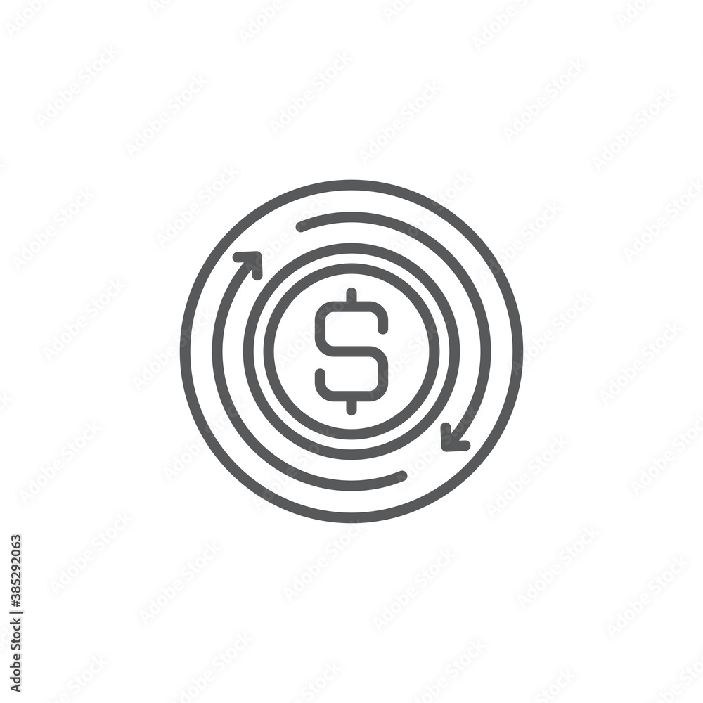 Refresh, exchange dollar vector icon symbol isolated on white background Refresh, exchange dollar vector icon symbol isolated on white background