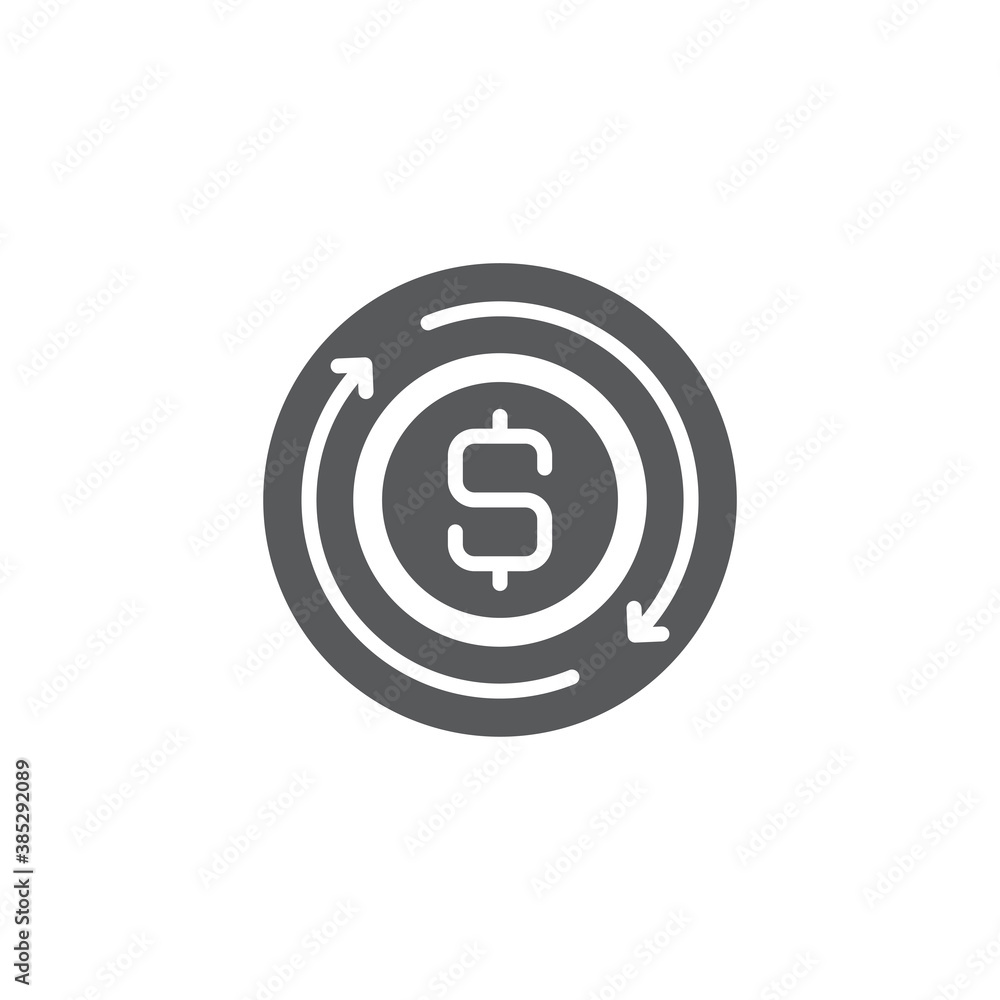 Refresh, exchange dollar vector icon symbol isolated on white background Refresh, exchange dollar vector icon symbol isolated on white background