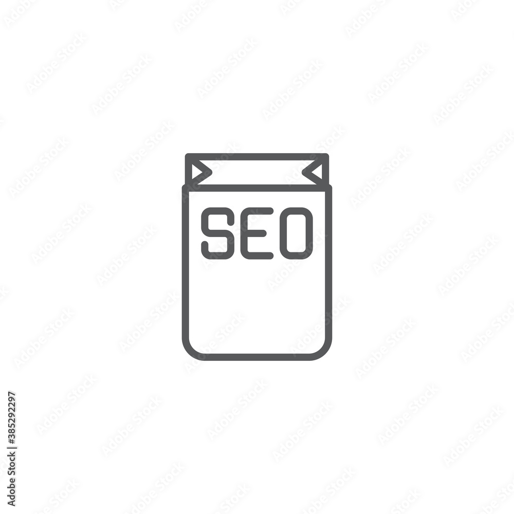 SEO package vector icon symbol isolated on white background SEO package vector icon symbol isolated on white background