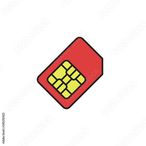 sim card vector icon concept, isolated on white background
