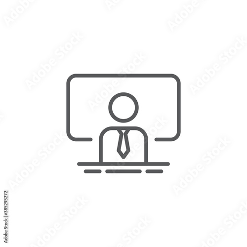 Teacher, instructor vector icon symbol isolated on white background