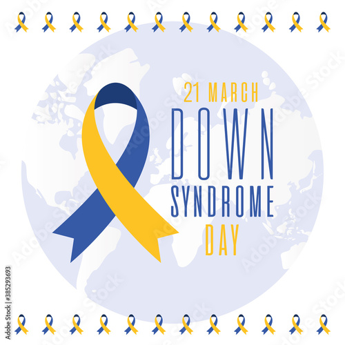 world down syndrome day ribbon vector design
