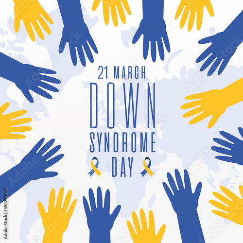 world down syndrome day hands vector design