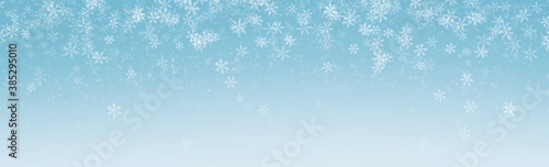 Banner Snow flake on Blue Background in Christmas holiday © NARANAT STUDIO