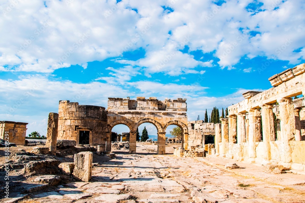 Hierapolis City Ruin in Turkey in Pamukkale.