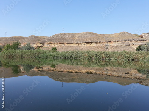 Travel along the Ingulets river with a beautiful steep bank, Kherson region.