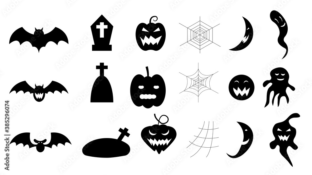 Halloween silhouette set Halloween silhouette set