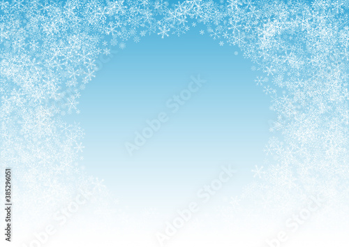 Gray Snow Vector Blue Background. magic Snowfall 