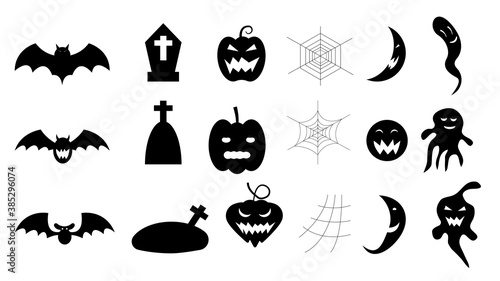Halloween silhouette set