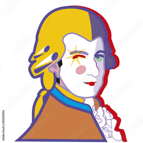 Pop art portrait von Johann Amadeus Mozart 