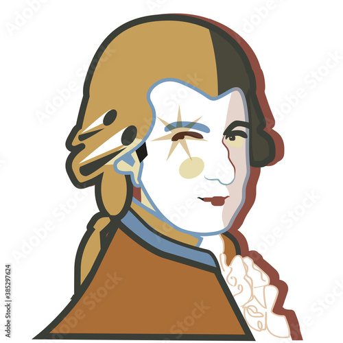 portrait von Johann Amadeus Mozart vektorillustration