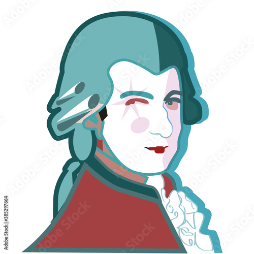 Pop art portrait von Johann Amadeus Mozart vektorillustration