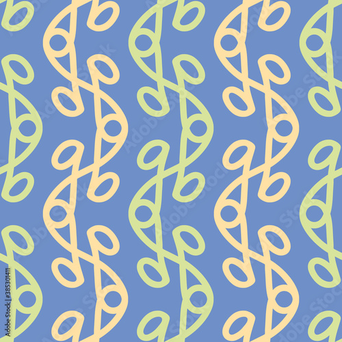 Ring waves vector repeat pattern. Connected loops seamless illustration background.