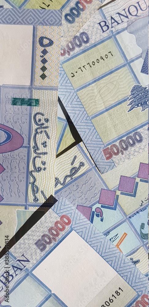 Fototapeta premium Lebanese 50000 Lira Notes
