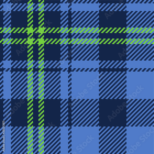 Tartan Pattern in blue and orange. Texture for plaid, tablecloths, clothes, shirts, dresses, paper, bedding, blankets, quilts and other textile products. Vector illustration EPS 10