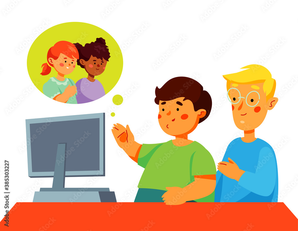 Video call - colorful flat design style illustration Video call - colorful flat design style illustration