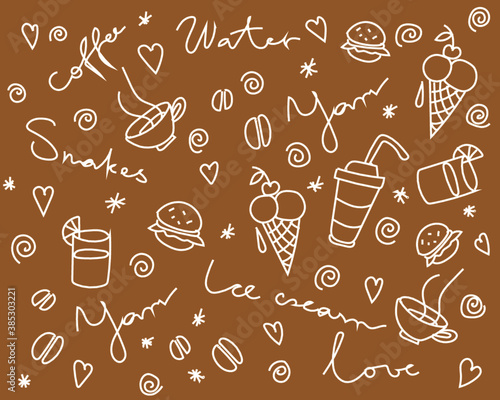 seamless background with coffee cups