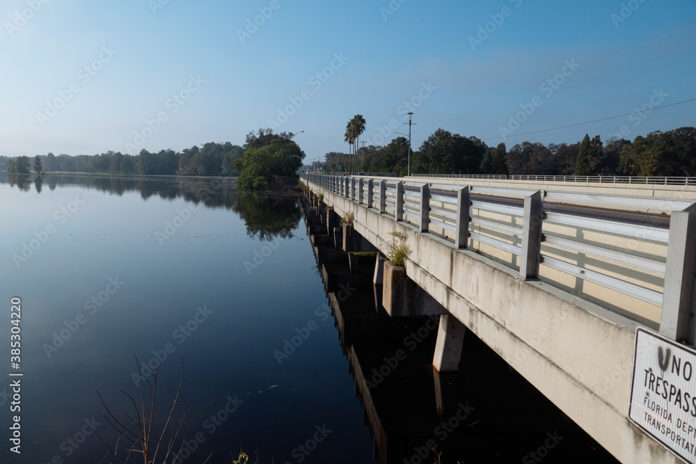 Landscape of Historical Town of Temple Terrace and Hillsborough river in Florida